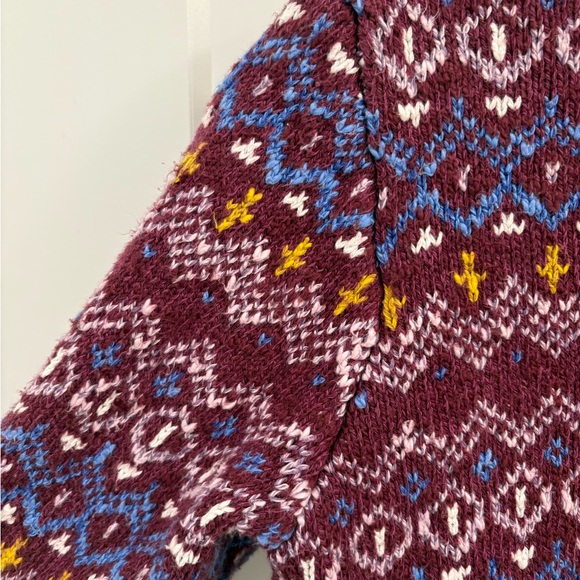 LL Bean Cotton Ragg Fair Isle Cardigan Sweater - Picture 14 of 15